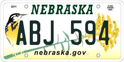 NE license plate ABJ594