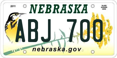 NE license plate ABJ700