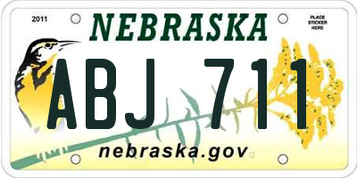 NE license plate ABJ711