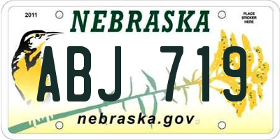 NE license plate ABJ719