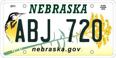 NE license plate ABJ720