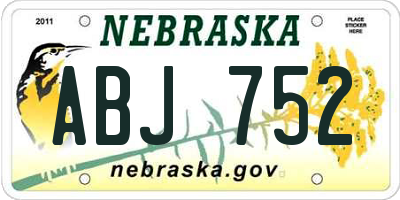 NE license plate ABJ752