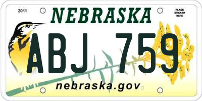 NE license plate ABJ759