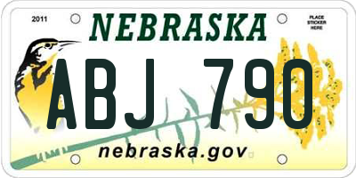 NE license plate ABJ790