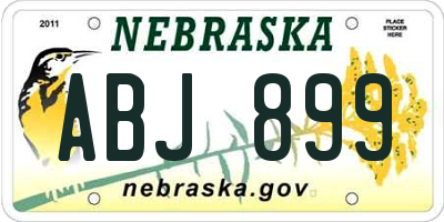 NE license plate ABJ899