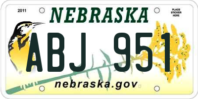 NE license plate ABJ951