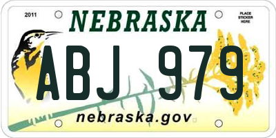 NE license plate ABJ979
