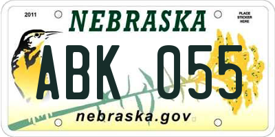 NE license plate ABK055