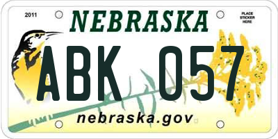 NE license plate ABK057