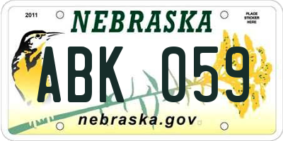 NE license plate ABK059