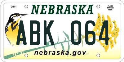 NE license plate ABK064