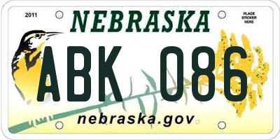 NE license plate ABK086