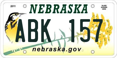 NE license plate ABK157