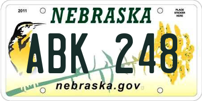 NE license plate ABK248