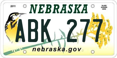NE license plate ABK277