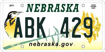 NE license plate ABK429