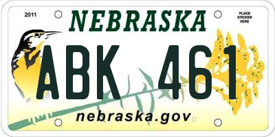 NE license plate ABK461