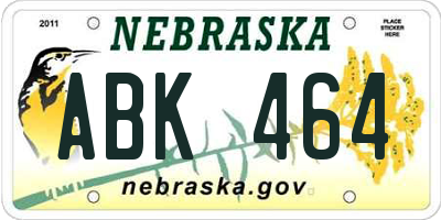 NE license plate ABK464
