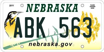 NE license plate ABK563