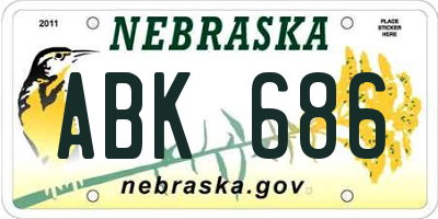 NE license plate ABK686