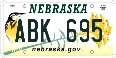 NE license plate ABK695