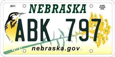 NE license plate ABK797