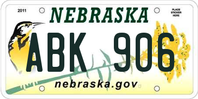 NE license plate ABK906