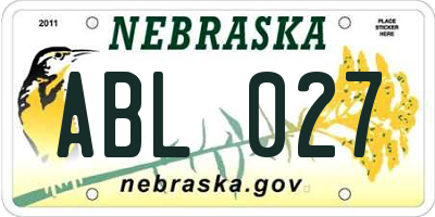 NE license plate ABL027