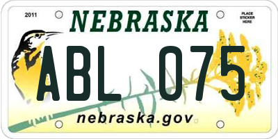 NE license plate ABL075