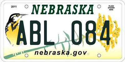 NE license plate ABL084