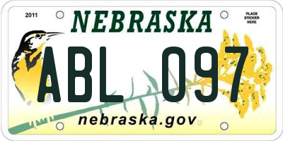 NE license plate ABL097