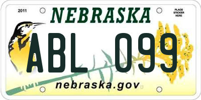 NE license plate ABL099