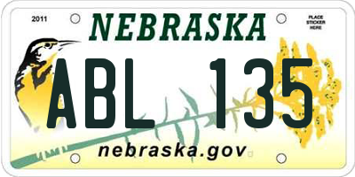 NE license plate ABL135