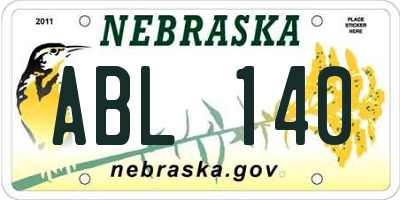 NE license plate ABL140