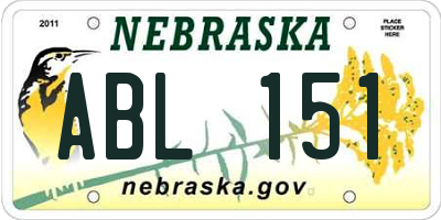 NE license plate ABL151