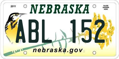 NE license plate ABL152