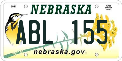 NE license plate ABL155