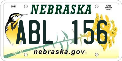 NE license plate ABL156