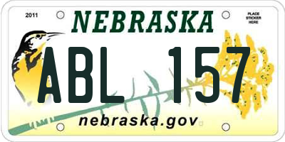 NE license plate ABL157