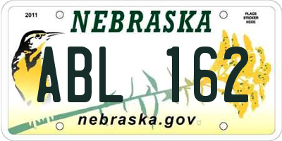 NE license plate ABL162