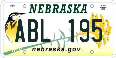 NE license plate ABL195
