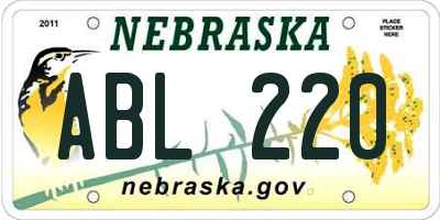 NE license plate ABL220