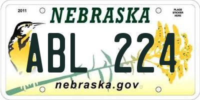NE license plate ABL224