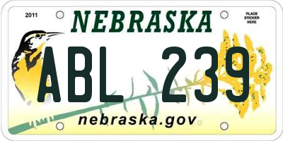 NE license plate ABL239