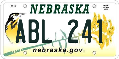 NE license plate ABL241