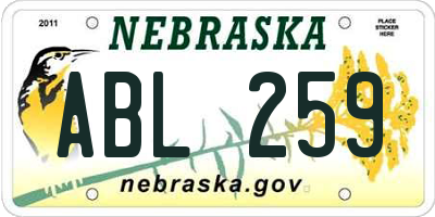 NE license plate ABL259