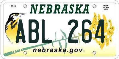 NE license plate ABL264
