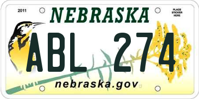 NE license plate ABL274