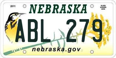 NE license plate ABL279