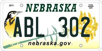 NE license plate ABL302